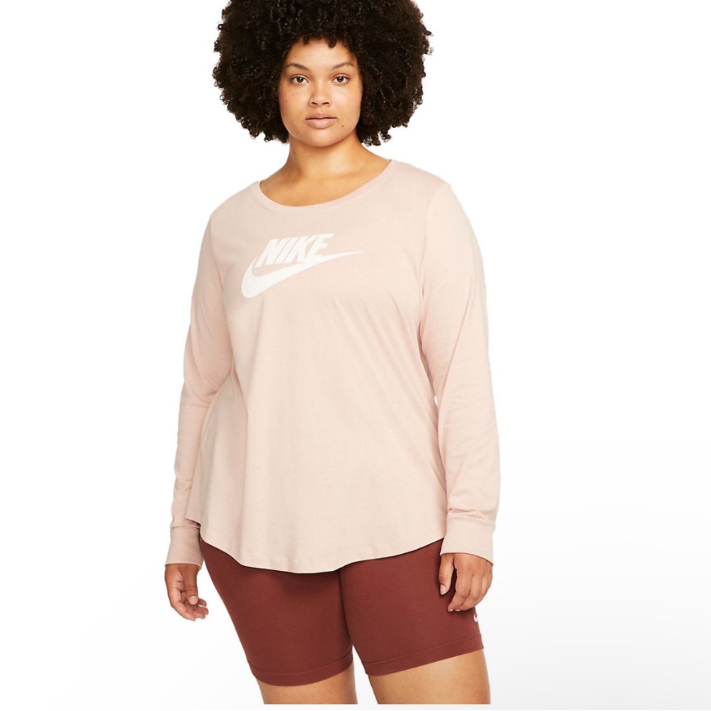 Nike pink Oxford athletic long sleeve